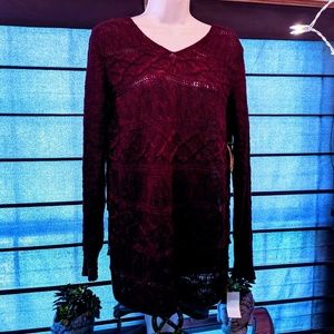 One world brand maroon sweater size large